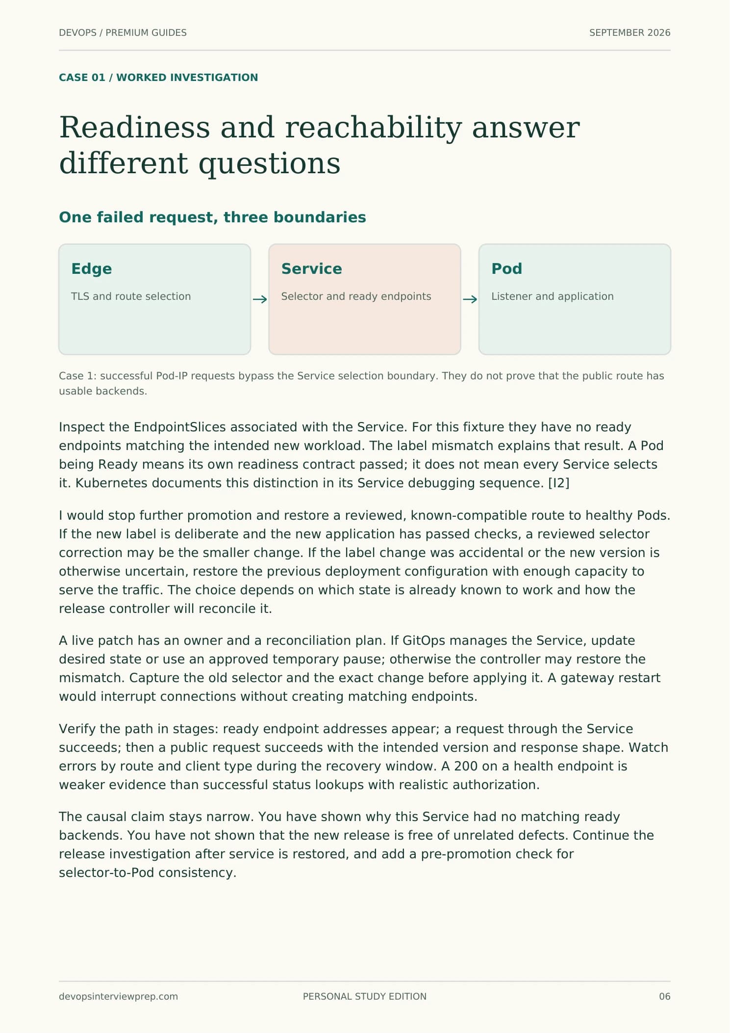 Page 6 from The Incident Interview Workbook: Readiness and reachability answer different questions